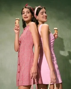 The Red Boat Neck Plaid Mini Dress -Deals Dress N Swimwear Store the red boat neck plaid mini dress dresses 6eoxup