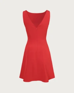 The Red Boat Neck High Waisted Mini Dress -Deals Dress N Swimwear Store the red boat neck solid mini dress dresses gvdk2s 831937