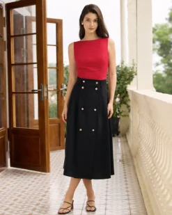 The Red Boat Neck Linen Tank Top -Deals Dress N Swimwear Store the red boat neck solid tank top tops 4jx9wi