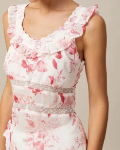 The Red V Neck Floral Flounce Tank Top -Deals Dress N Swimwear Store the red floral lace tank top tops 0cmetl 925774