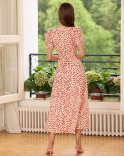 The Red V-Neck Floral Puff Sleeve Maxi Dress 8 The Red V-Neck Floral Puff Sleeve Maxi Dress -Deals Dress N Swimwear Store the red floral puff sleeve maxi dress dresses ghanq6