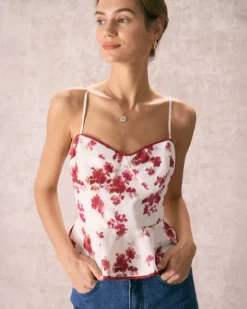 The Red Sweetheart Neck Floral Cami Top 8 The Red Sweetheart Neck Floral Cami Top -Deals Dress N Swimwear Store the red floral ruffle cami top tops yd1qjv