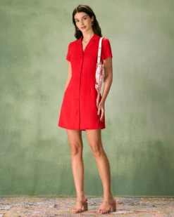The Red Lapel Button Mini Dress 10 The Red Lapel Button Mini Dress -Deals Dress N Swimwear Store the red lapel button mini dress dresses p1m5in