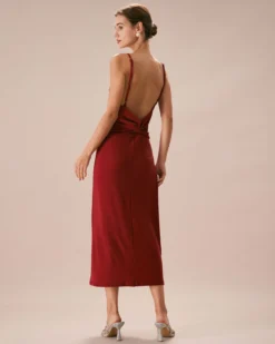 The Red Lurex Twist Back Slip Maxi Dress -Deals Dress N Swimwear Store the red lurex twist back maxi dress dresses xxqeot