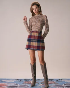 The Red Plaid Zipper Fly Tweed Mini Skirt -Deals Dress N Swimwear Store the red plaid tweed mini skirt bottoms 8pugsw