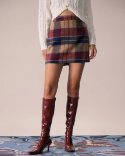 The Red Plaid Zipper Fly Tweed Mini Skirt -Deals Dress N Swimwear Store the red plaid tweed mini skirt bottoms uuw1i5