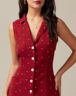 The Red V Neck Polka Dot Tie Back Midi Dress 8 The Red V Neck Polka Dot Tie Back Midi Dress -Deals Dress N Swimwear Store the red polka dot tie back midi dress dresses d1xdvj 794841