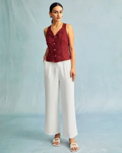 The Red V Neck Polka Dot Print Sleeveless Vest -Deals Dress N Swimwear Store the red polka dot vest tops hrabkg 319181