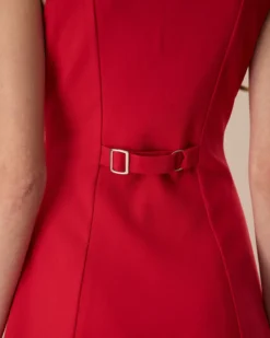 The Red Round Neck Button Mini Dress 8 The Red Round Neck Button Mini Dress -Deals Dress N Swimwear Store the red round neck button mini dress dresses fz36ha