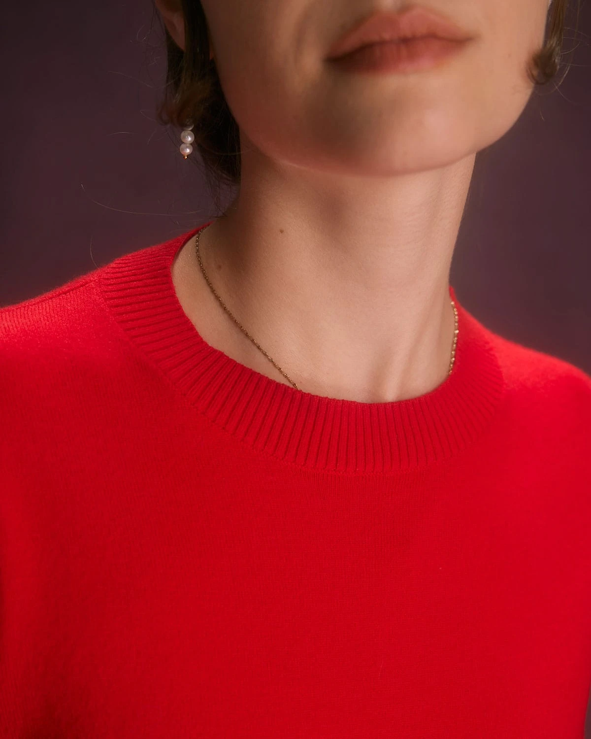 The Red Round Neck Long Sleeve Sweater 3 The Red Round Neck Long Sleeve Sweater - Image 3