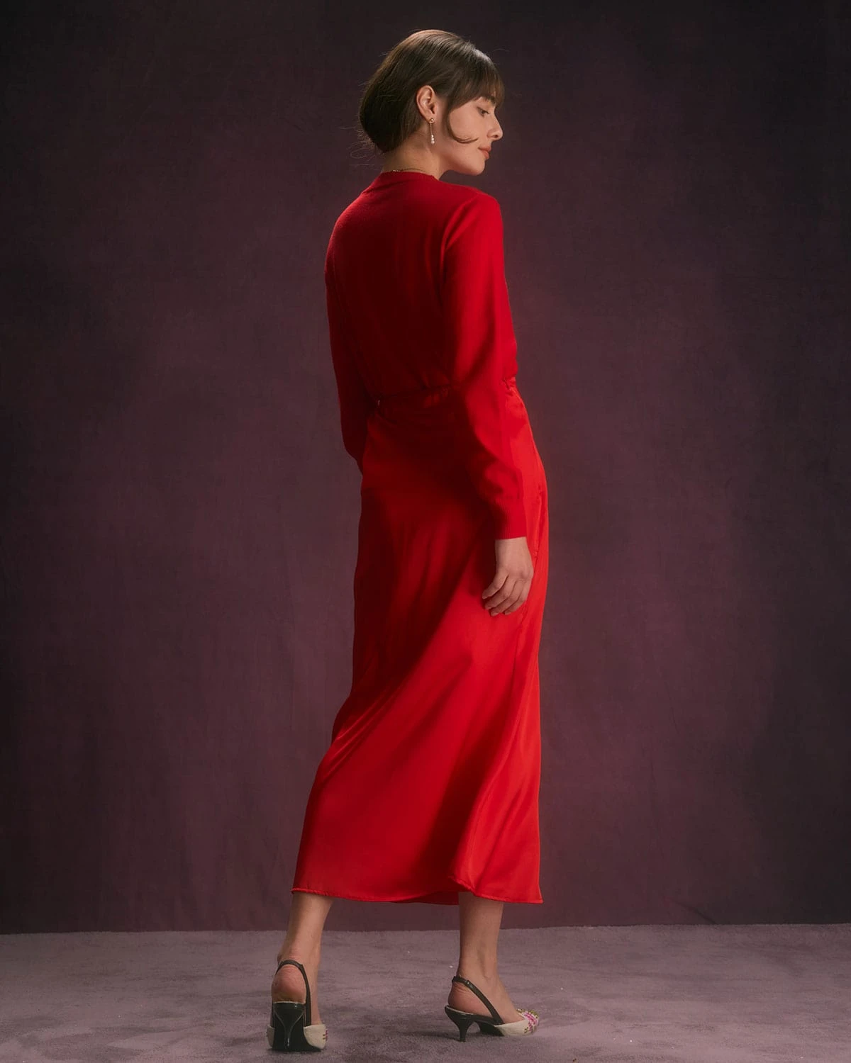 The Red Round Neck Long Sleeve Sweater 5 The Red Round Neck Long Sleeve Sweater - Image 5