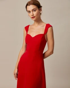 The Red Sweetheart Neck Cap Sleeve Midi Dress 10 The Red Sweetheart Neck Cap Sleeve Midi Dress -Deals Dress N Swimwear Store the red sweetheart neck midi dress dresses xxjzuu 229797