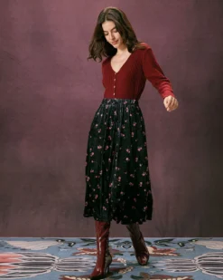 The Red V Neck Ribbed Long Sleeve Cardigan 8 The Red V Neck Ribbed Long Sleeve Cardigan -Deals Dress N Swimwear Store the red v neck long sleeve cardigan tops ogiqde 399216