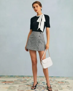 The Black Round Neck Colorblock Bowknot Top -Deals Dress N Swimwear Store the round neck bowknot top tops ne5urj 638136
