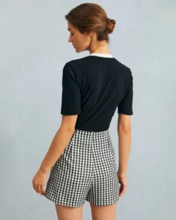 The Black Round Neck Colorblock Bowknot Top -Deals Dress N Swimwear Store the round neck bowknot top tops ra66bs 487954