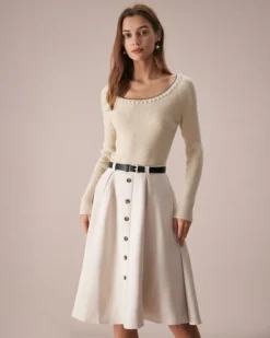 The Apricot Round Neck Pearl Trim Knit Top 8 The Apricot Round Neck Pearl Trim Knit Top -Deals Dress N Swimwear Store the round neck pearl trim knit top tops sfdq3j