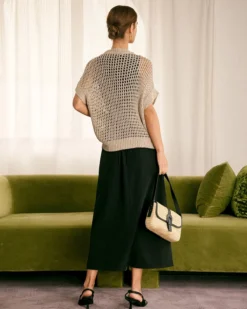 The Khaki Round Neck Pointelle Knit Vest 9 The Khaki Round Neck Pointelle Knit Vest -Deals Dress N Swimwear Store the round neck pointelle knitted vest tops hkxpjm