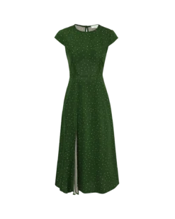 The Green Round Neck Polka Dot Cutout Midi Dress -Deals Dress N Swimwear Store the round neck polka dot dress dresses bl6ukg b90c4f84 22c7 420a a048 a8f9b79dc412