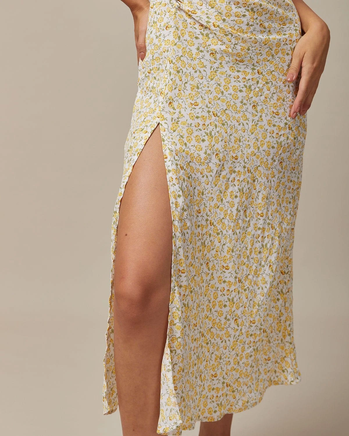 The Yellow Round Neck Floral Midi Dress 5 The Yellow Round Neck Floral Midi Dress - Image 5