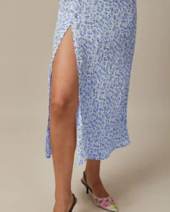 The Blue Round Neck Floral Slit Midi Dress -Deals Dress N Swimwear Store the round neck ruched floral dress dresses egi0zv fbe2c693 88c5 4ca5 a6ad 5a6e26a1d1cd