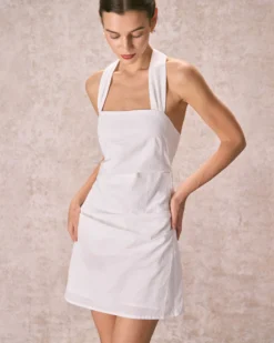 The White Halter Ruched Pleated Mini Dress 7 The White Halter Ruched Pleated Mini Dress -Deals Dress N Swimwear Store the ruched halter mini dress dresses qsxtyo