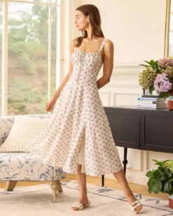 The Beige Ruched Split Hem Floral Midi Dress 9 The Beige Ruched Split Hem Floral Midi Dress -Deals Dress N Swimwear Store the ruched split hem floral midi dress dresses gyseqd