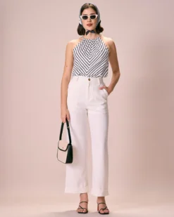 The Black Ruched Striped Halter Top -Deals Dress N Swimwear Store the ruched striped halter top tops wu7tq8