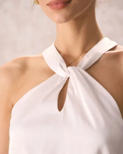 The Beige Halter Cut Out Satin Cami Top 8 The Beige Halter Cut Out Satin Cami Top -Deals Dress N Swimwear Store the satin cut out halter top tops 5htdzh