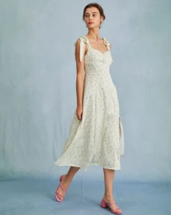 The Light Green Satin Floral Tie Strap Slit Midi Dress 10 The Light Green Satin Floral Tie Strap Slit Midi Dress -Deals Dress N Swimwear Store the satin floral tie strap slit midi dress dresses 9sbcwi 473426