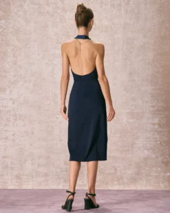 The Navy Halter Ruched Wrap Satin Midi Dress 11 The Navy Halter Ruched Wrap Satin Midi Dress -Deals Dress N Swimwear Store the satin wrap halter midi dress dresses avxpgp b067b841 77f4 419e 82ad 4ed0f2a4d4f9