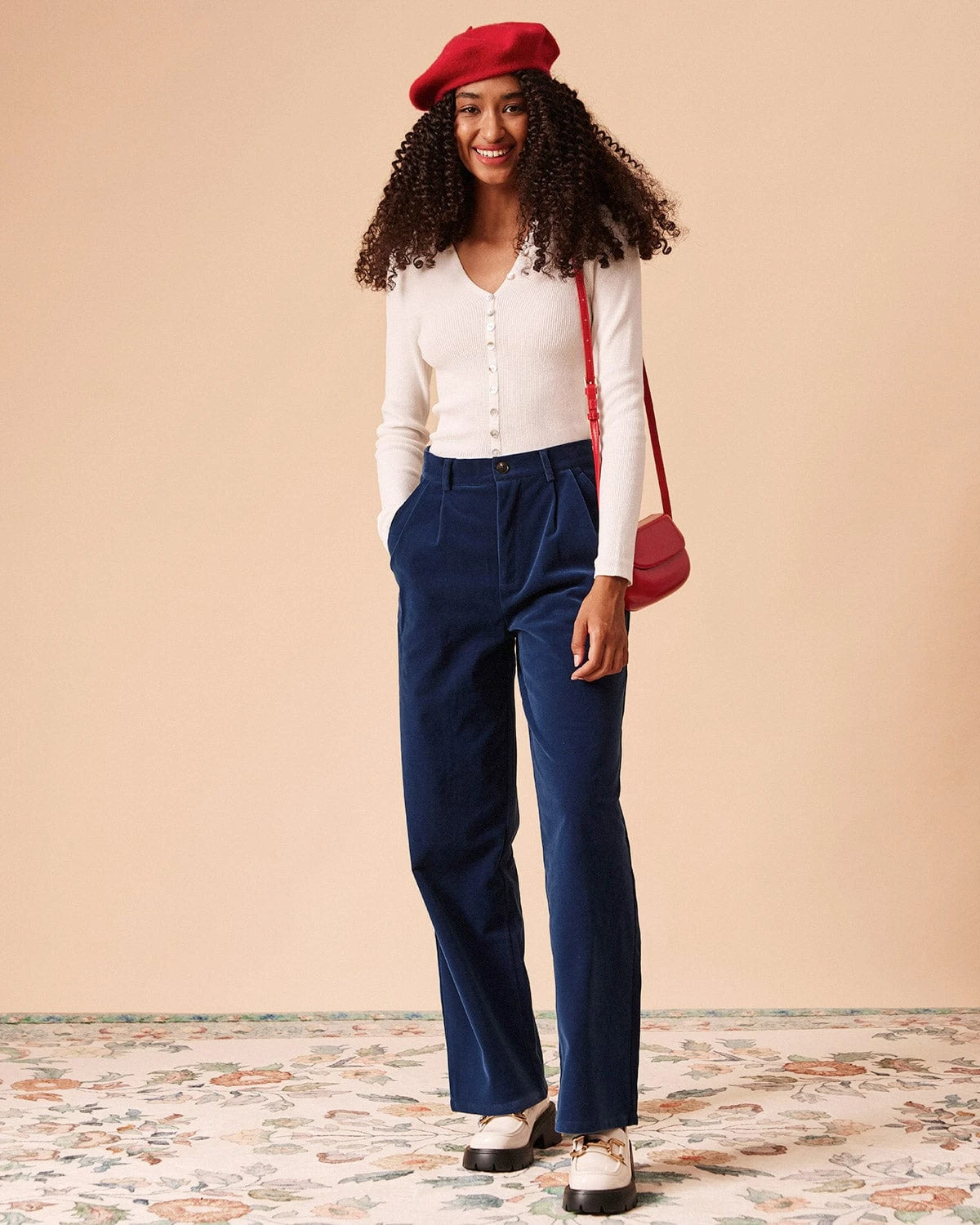 The White Solid V Neck Ribbed Knit Top 4 The White Solid V Neck Ribbed Knit Top - Image 4