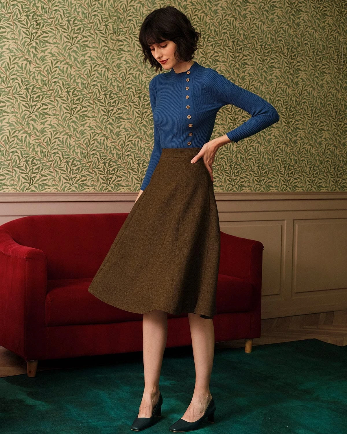 The Solid Mock Neck Ribbed Knit Top 2 The Solid Mock Neck Ribbed Knit Top - Image 2