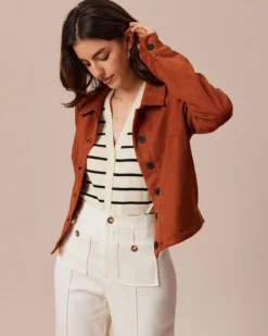 The Brown Single Breasted Suede Jacket -Deals Dress N Swimwear Store the single breasted suede jacket outerwear j0xtav 449692