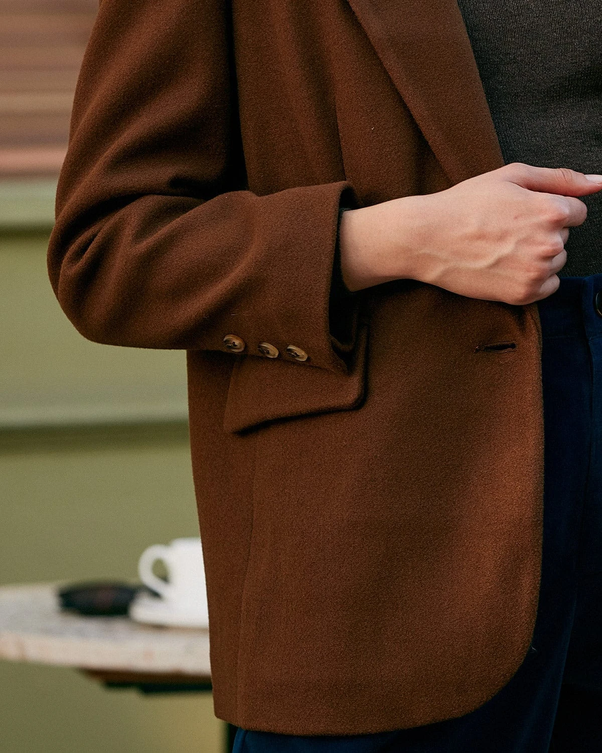 The Solid Collared Single Button Blazer 2 The Solid Collared Single Button Blazer - Image 2