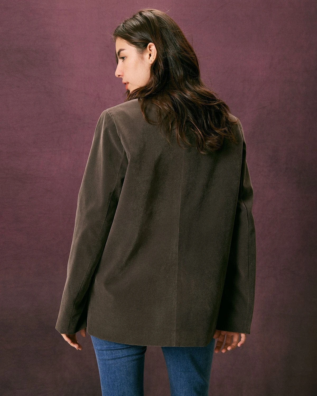 The Army Green Single Button Velvet Blazer 5 The Army Green Single Button Velvet Blazer - Image 5