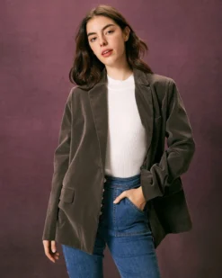 The Army Green Single Button Velvet Blazer 7 The Army Green Single Button Velvet Blazer -Deals Dress N Swimwear Store the single button velvet blazer outerwear yf35qv 257744