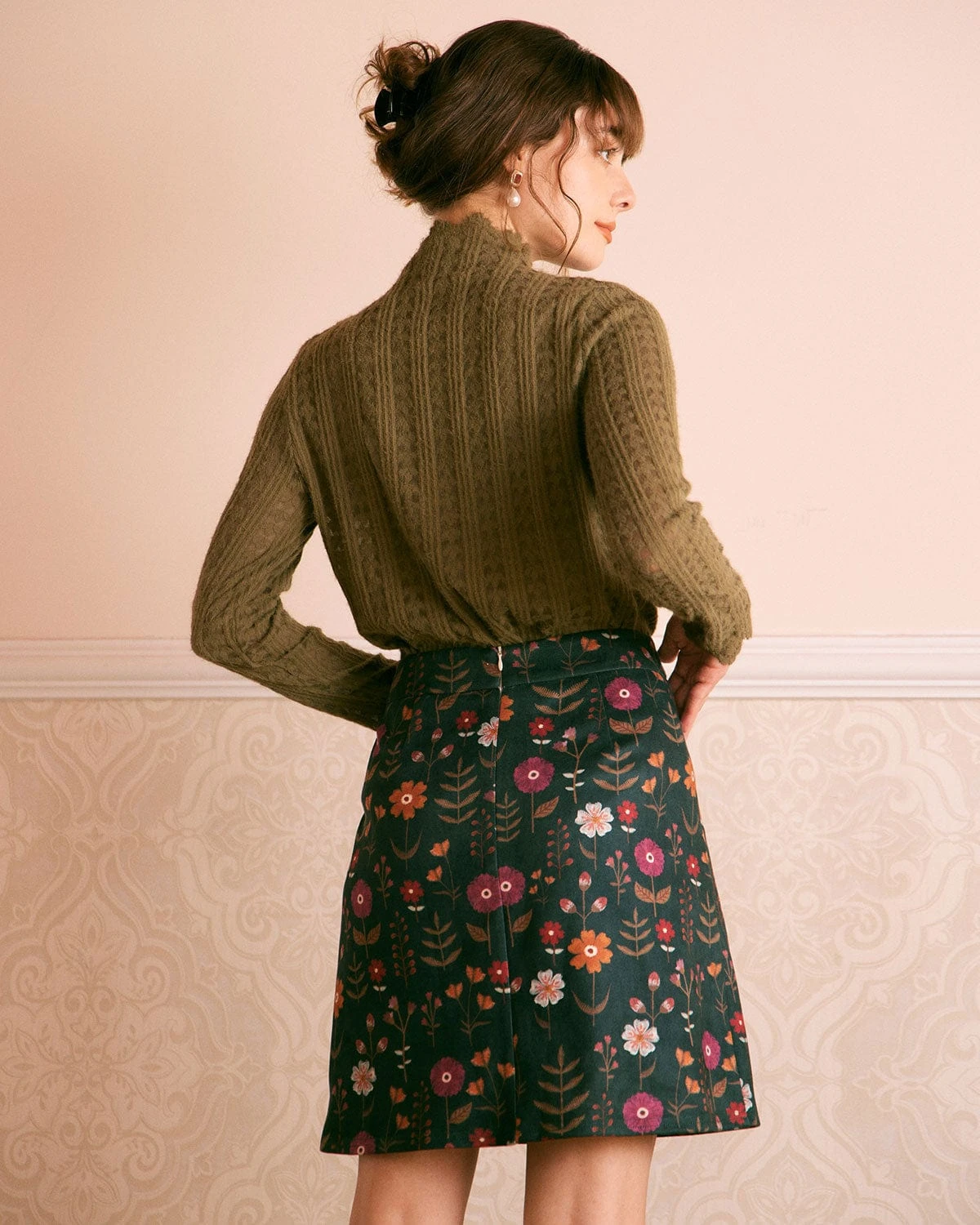 The Green Slant Pocket Floral Mini Skirt 6 The Green Slant Pocket Floral Mini Skirt - Image 6