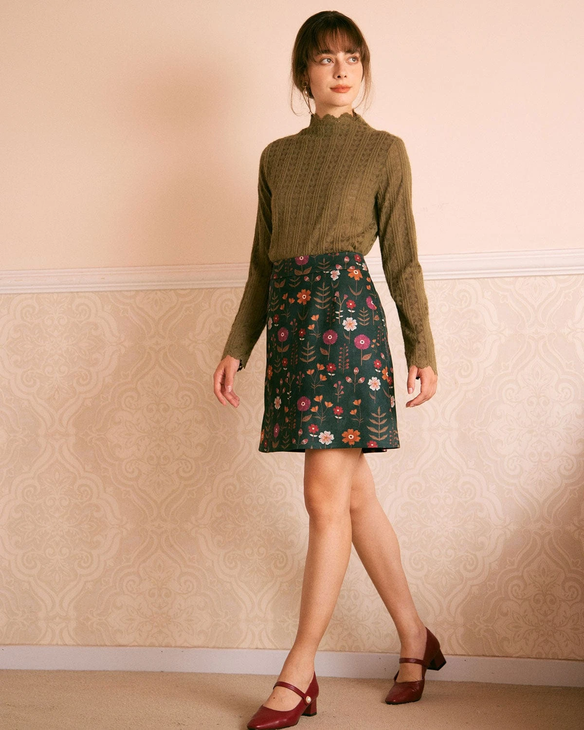 The Green Slant Pocket Floral Mini Skirt 3 The Green Slant Pocket Floral Mini Skirt - Image 3