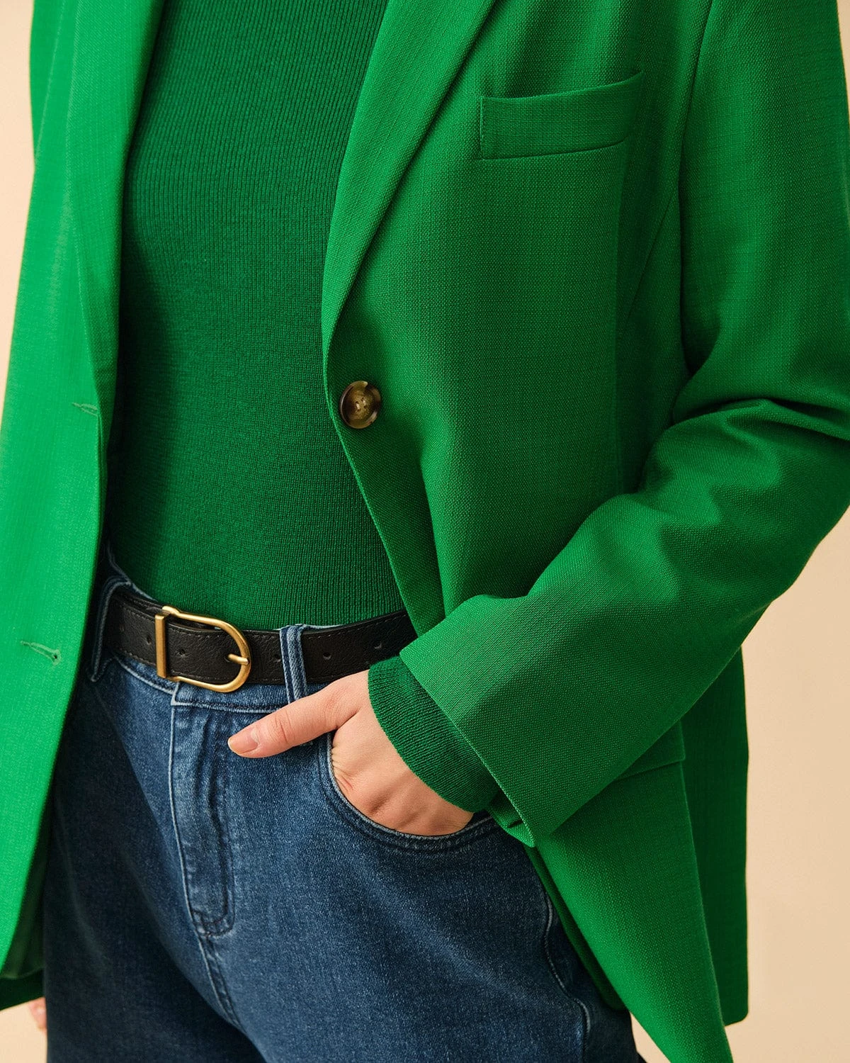 The Collared Solid Button Up Blazer 2 The Collared Solid Button Up Blazer - Image 2