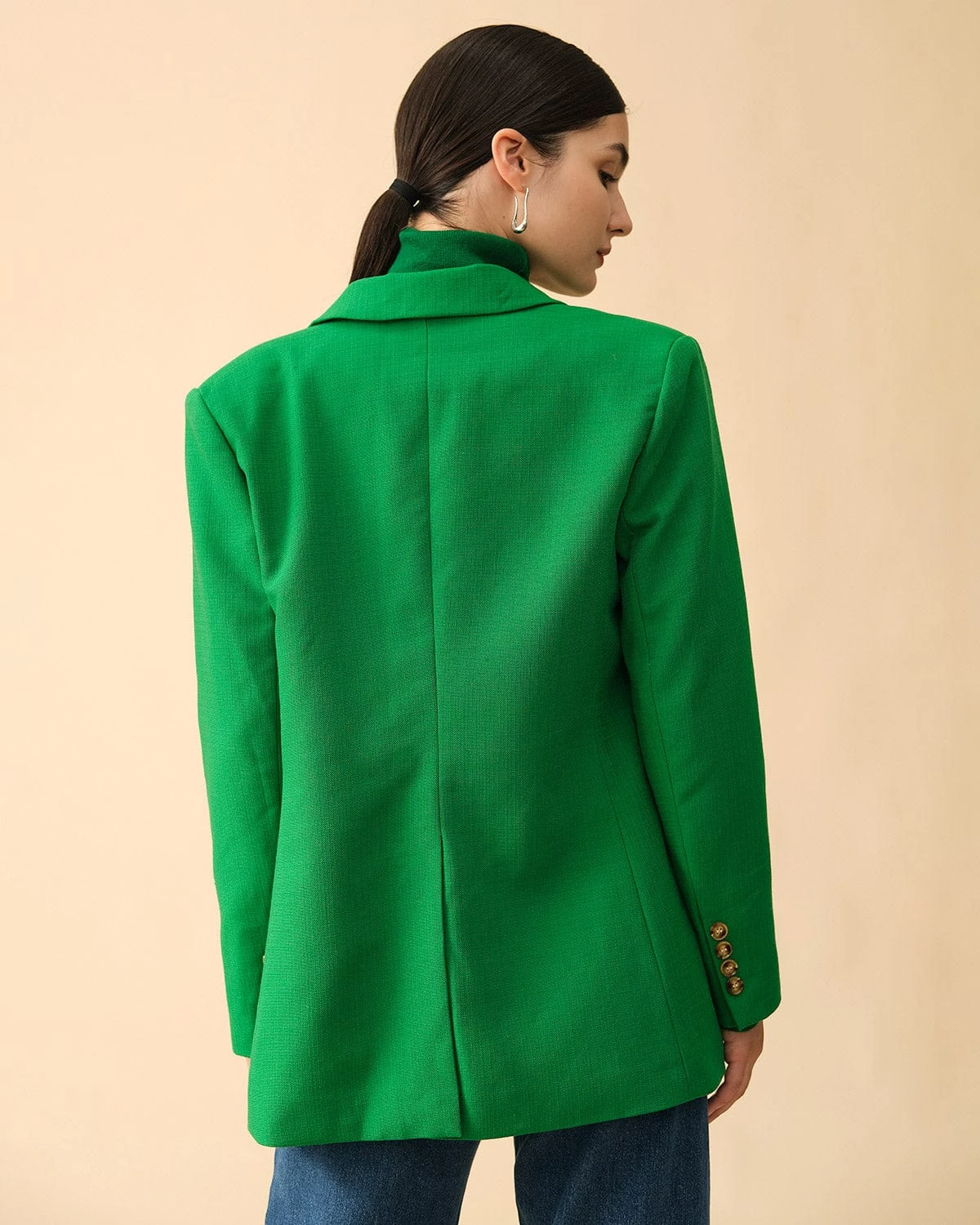 The Collared Solid Button Up Blazer 5 The Collared Solid Button Up Blazer - Image 5