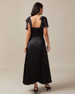 The Black Tie Strap Satin Maxi Dress 7 The Black Tie Strap Satin Maxi Dress -Deals Dress N Swimwear Store the solid color tie shoulder maxi dress dresses mdcspn bd44b495 7236 4d2e 99ef 79a95cdeb20a 552849