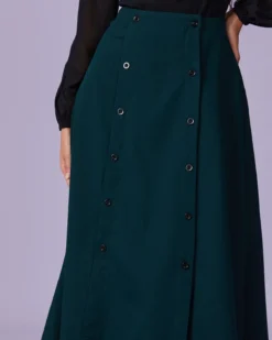 The Dark Green Double-breasted Midi Skirt 8 The Dark Green Double-breasted Midi Skirt -Deals Dress N Swimwear Store the solid double breasted midi skirt bottoms ai1goq 321881