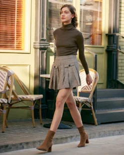 The Solid Turtleneck Ribbed Sweater -Deals Dress N Swimwear Store the solid high neck knit top tops knaixt