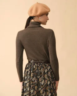 The Solid Turtleneck Ribbed Sweater -Deals Dress N Swimwear Store the solid high neck knit top tops lr1tdb