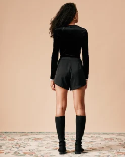 The Black High Waisted Short -Deals Dress N Swimwear Store the solid high waist short bottoms rsoius