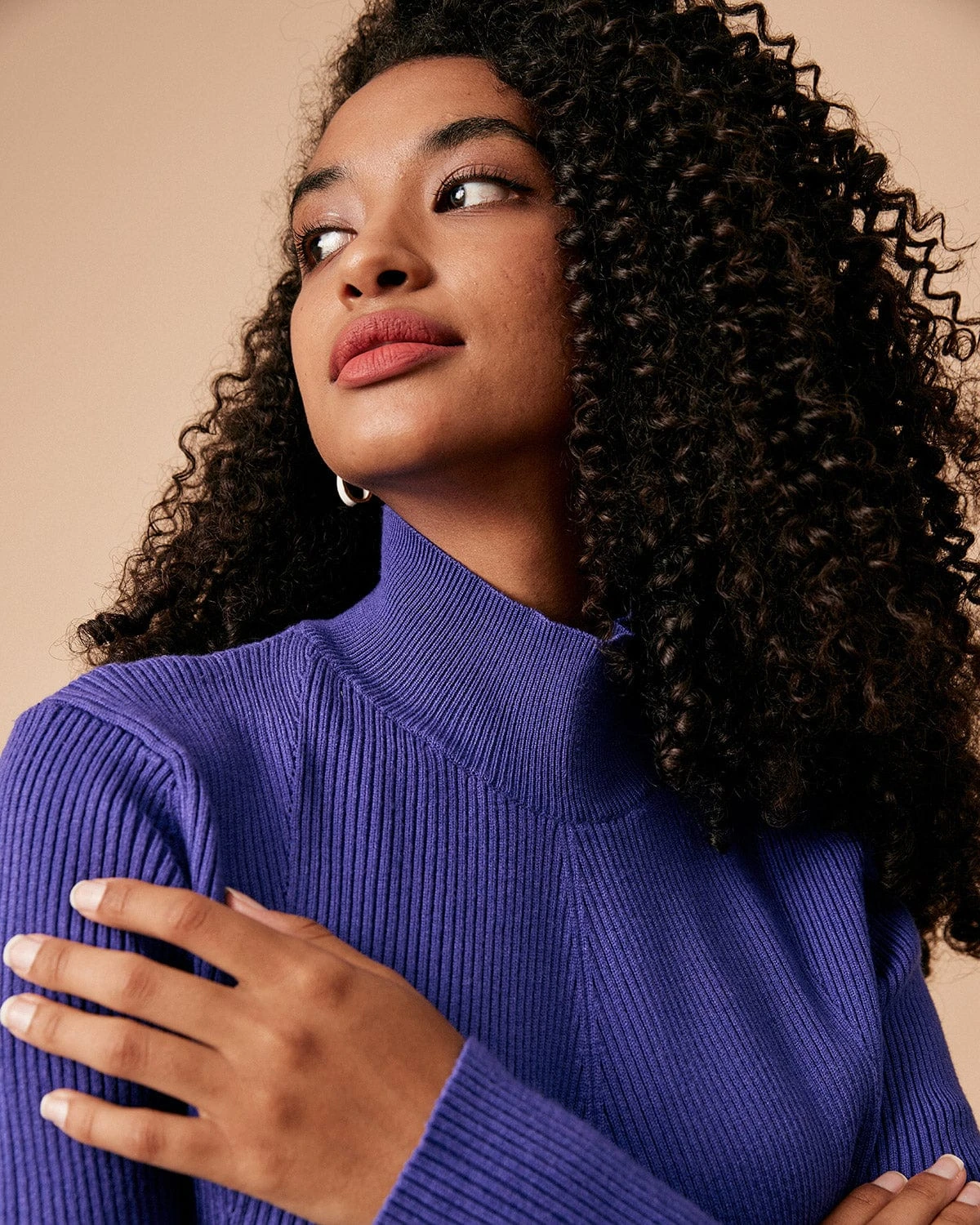 The Solid Mock Neck Slim Fit Knit Top 2 The Solid Mock Neck Slim Fit Knit Top - Image 2