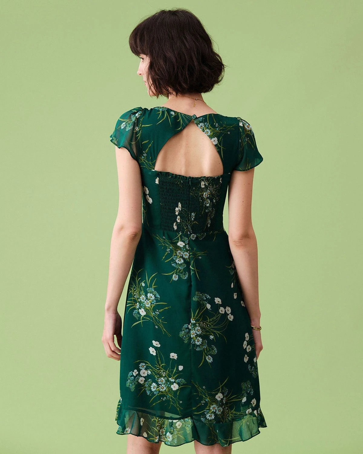The Square Neck Backless Floral Midi Dress 6 The Square Neck Backless Floral Midi Dress - Image 6