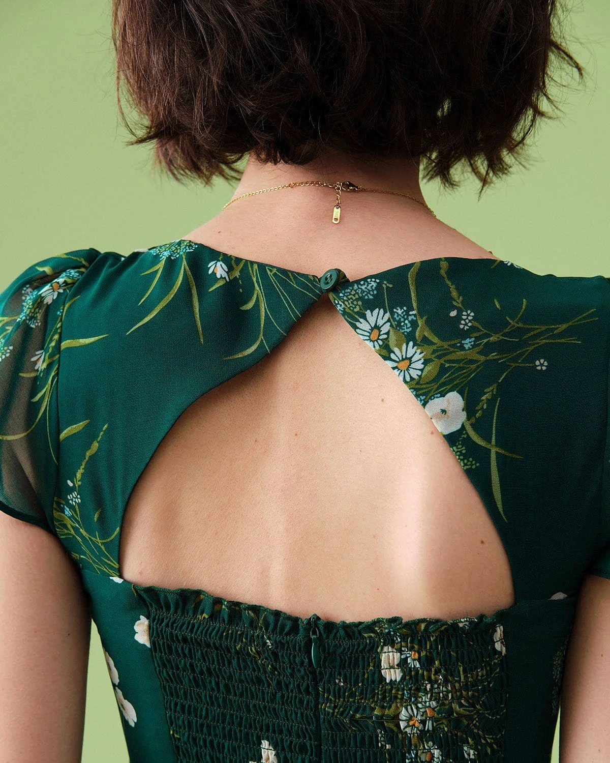 The Square Neck Backless Floral Midi Dress 2 The Square Neck Backless Floral Midi Dress - Image 2