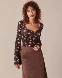 The Coffee Square Neck Floral Lace Trim Tee 10 The Coffee Square Neck Floral Lace Trim Tee -Deals Dress N Swimwear Store the square neck lace trim floral top tops 4pop4z 602391
