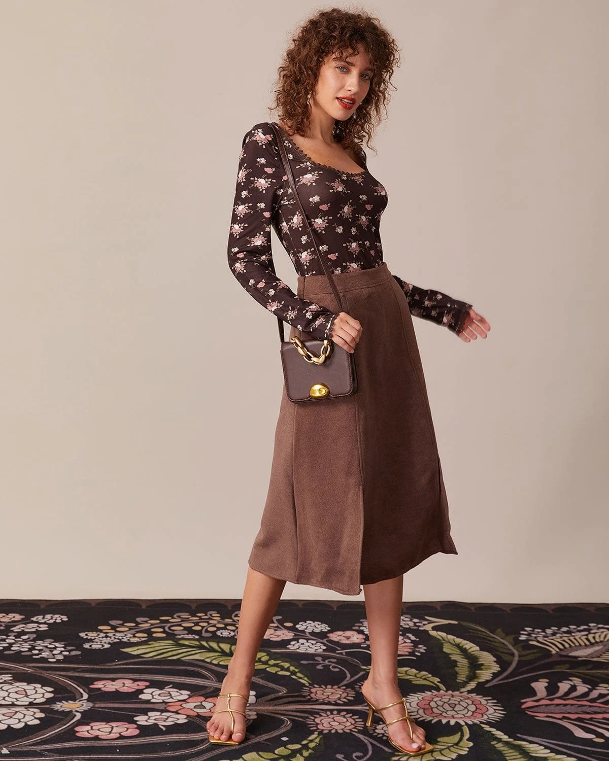 The Coffee Square Neck Floral Lace Trim Tee 2 The Coffee Square Neck Floral Lace Trim Tee - Image 2